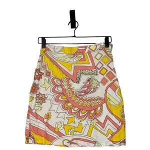Modcloth printed linen skirt